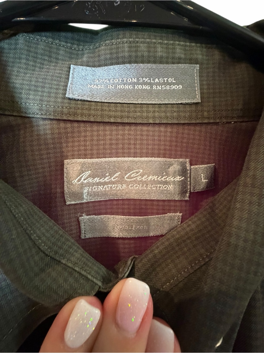 Daniel Cremieux Men's Button-Down Dress Shirt in Olive Green - Picture 5 of 5